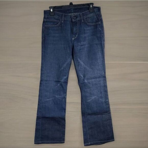 7 For All Mankind Jagger Dark Blue Jeans 7FAM Women's 29 Stretch Slim Fit Boot - Picture 1 of 13